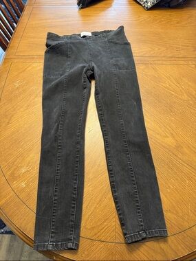 Duer Women's Four Way Flex Pull on Mid Rise Skinny Jeans Washed Black Size 30x26